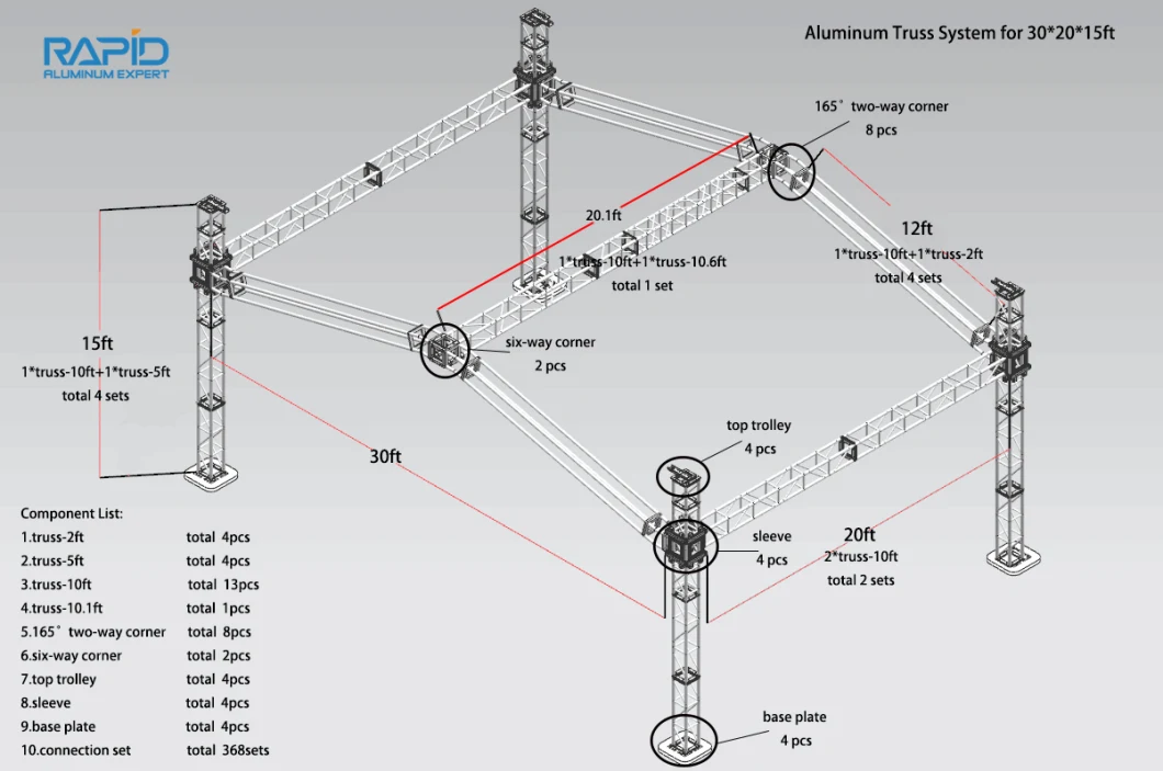 Wholesale Price Aluminum Roof Truss Lighting Truss Stage Truss