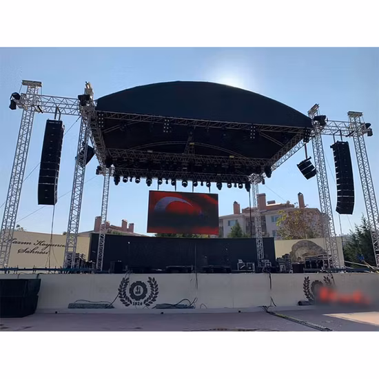 Dragonstage Outdoor Portable Exhibition Concert Events Wedding Stage Lighting Show Speaker Truss en aluminium avec toit incurvé LED Display Truss TUV SGS CE